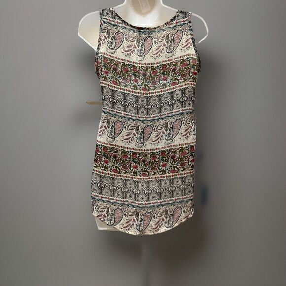 Women's Dots Floral Sleeveless Peplum Weekend Chic Top - Sz S - Picture 2 of 5